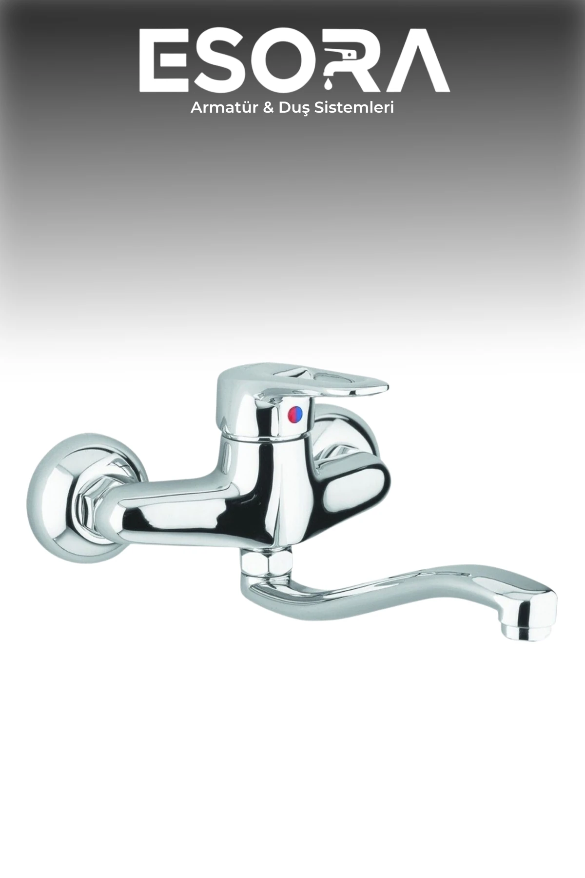 Krom Duvardan Alttan Aplik Oynar Borulu Mutfak Eviye Bataryası