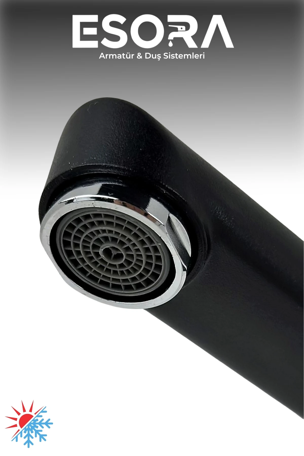 Siyah Krom Balık Sırtı Lavabo Bataryası Banyo Çeşmesi Çift Su Girişli Lavabo Musluğu 2 Yıl Garantili