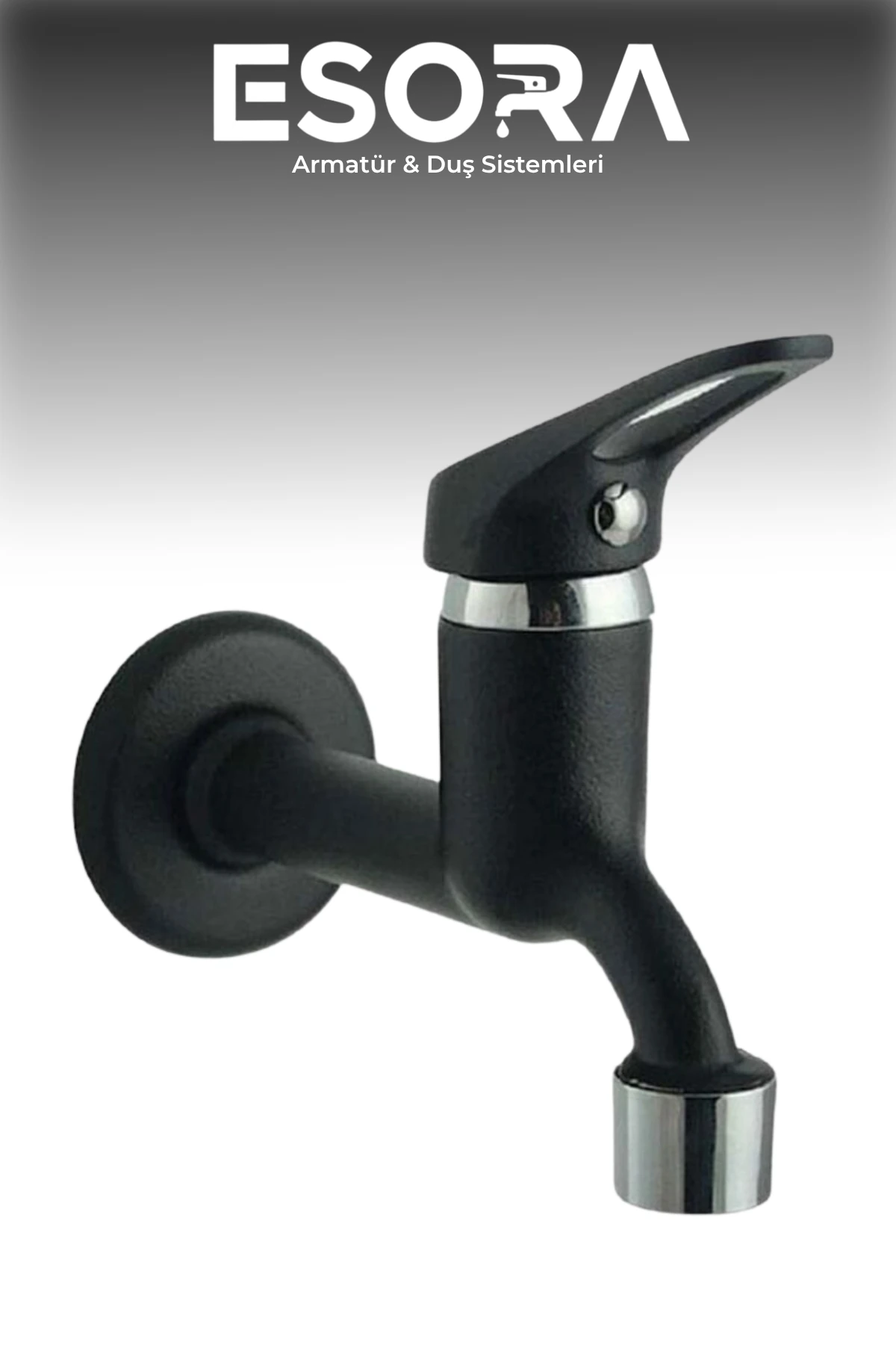 Siyah Mix Musluk Aç Kapa Lavabo WC Tuvalet Bahçe Musluğu Siyah Aç Kapa Garantili