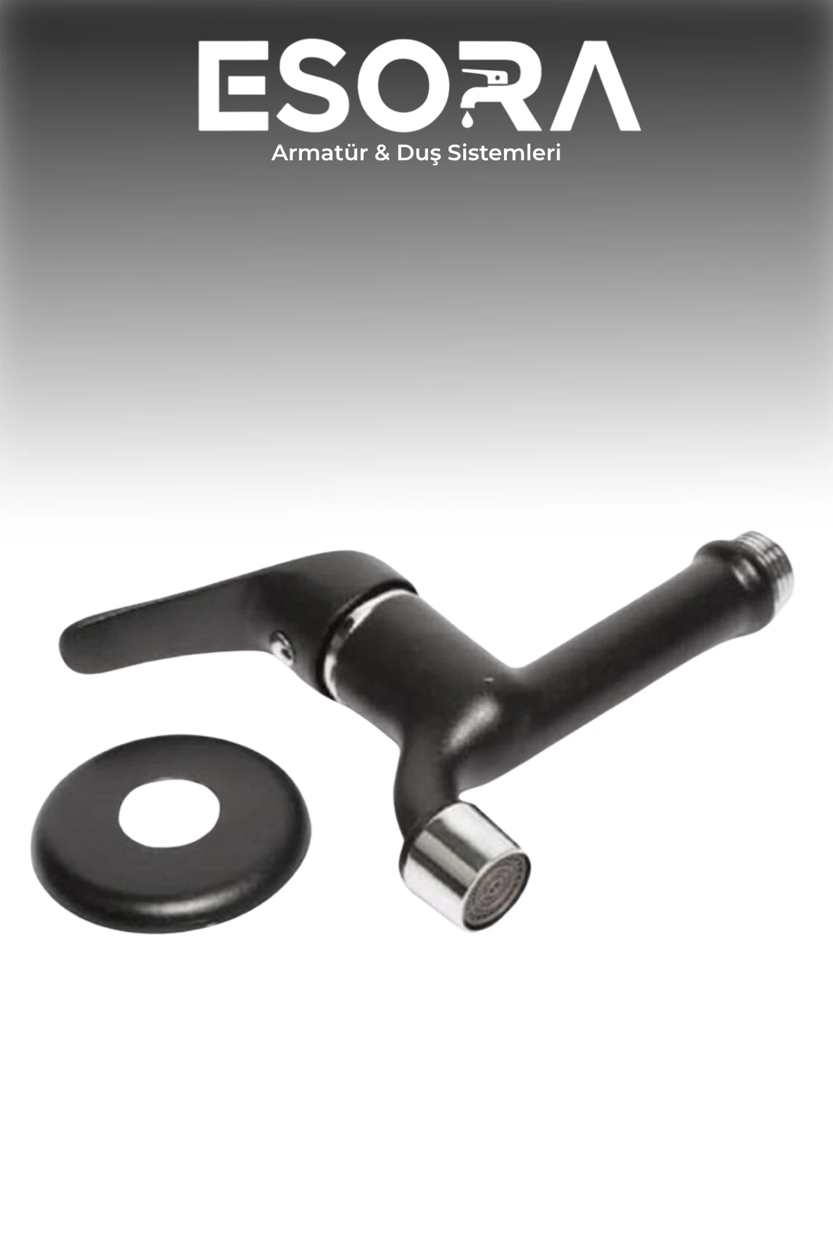 Siyah Mix Musluk Aç Kapa Lavabo WC Tuvalet Bahçe Musluğu Siyah Aç Kapa Garantili