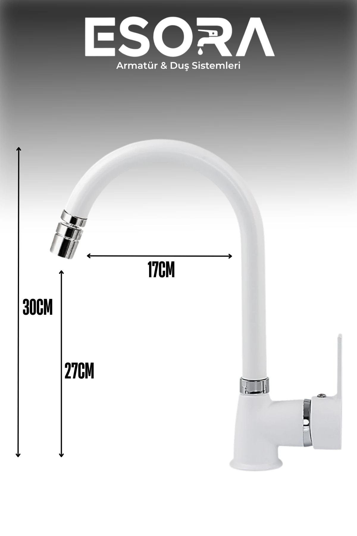 Beyaz Krom Delta Eviye Batarya Oynar Başlıklı Mutfak Bataryası Çift Su Girişli Mutfak Musluğu Çeşme