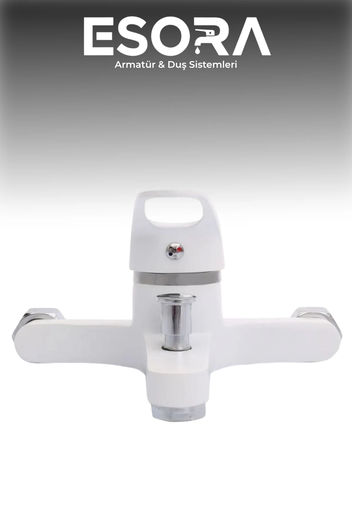 Beyaz Krom Mix Banyo Bataryası