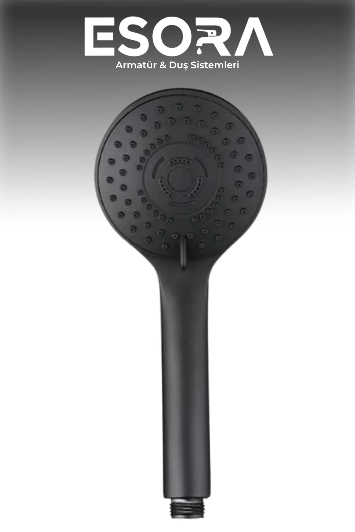 Krom Banyo Bataryası Siyah Duş Başlığı, Hortumu ve Mafsal Set