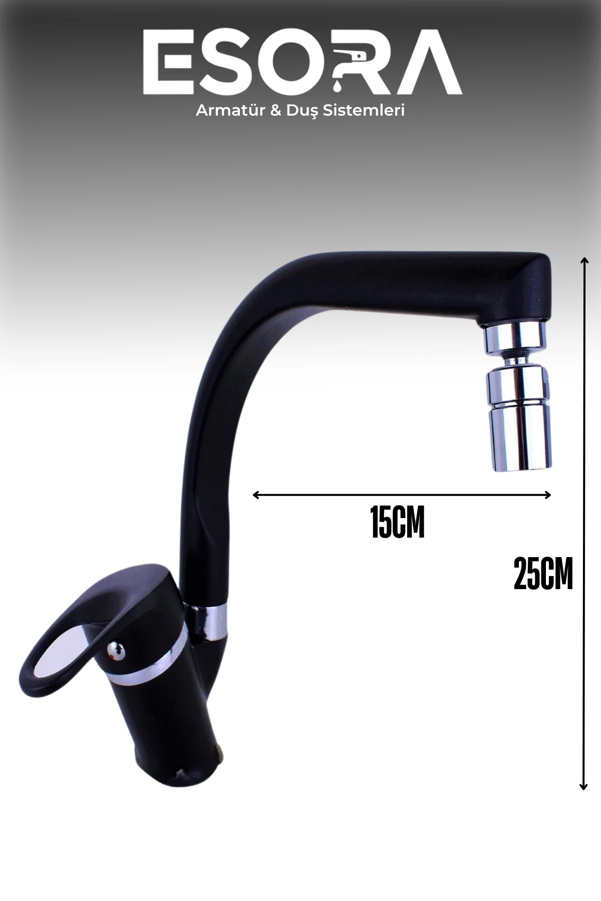 Siyah Krom Balık Sırtı Mix Lavabo Bataryası 2 Yıl Garantili Sıcak Soğuk Aç Kapa Musluk Çeşme