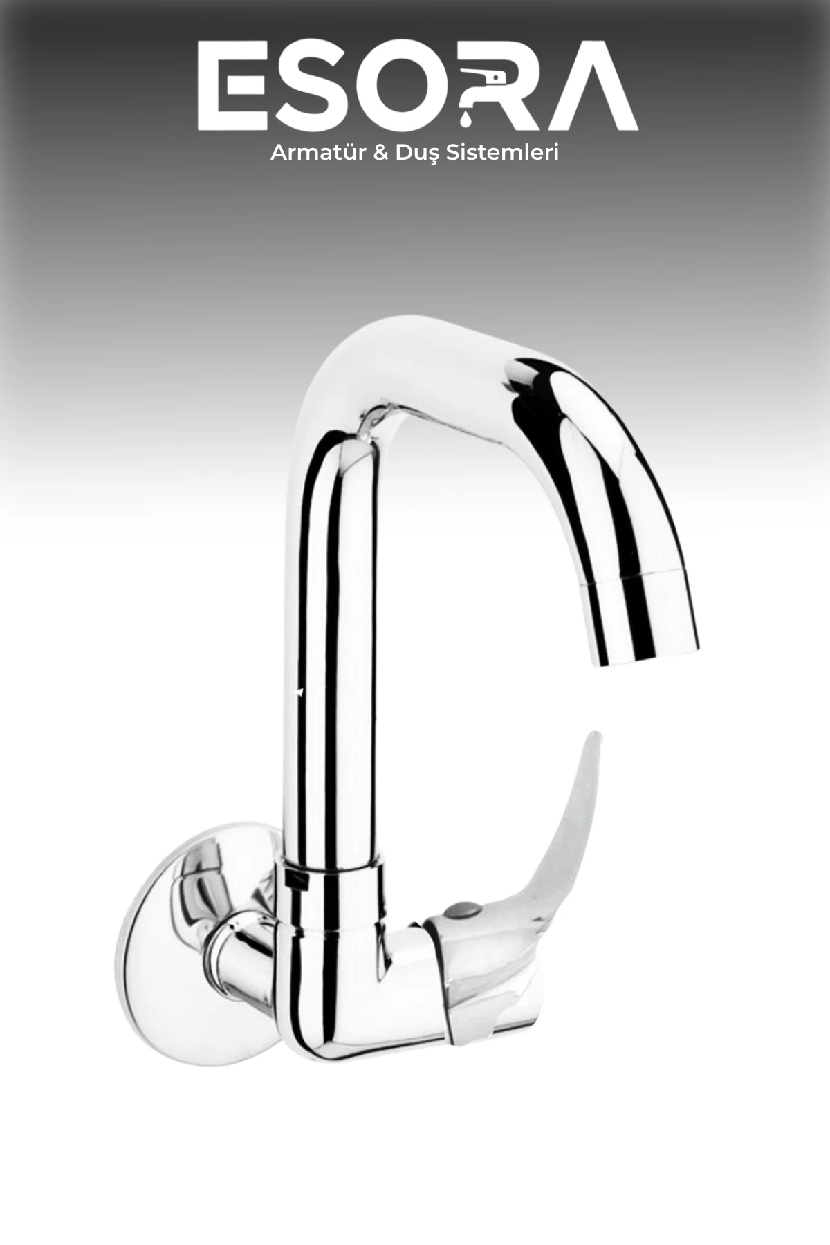 Mix Tekli Duvardan Köşe Borulu Lavabo Bataryası Musluğu Çeşmesi