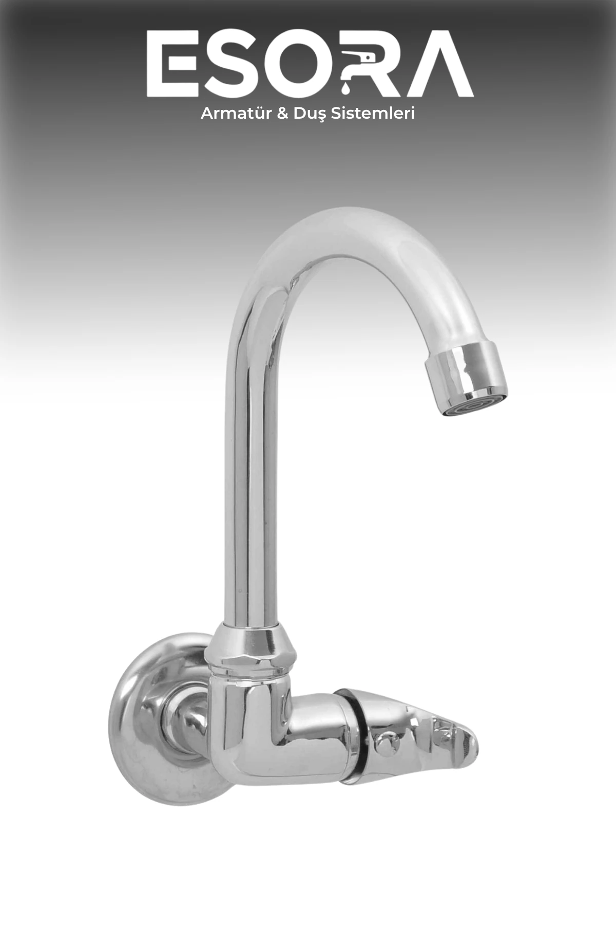 Mix Tekli Duvardan Baston Borulu Mutfak Eviye Musluğu Çeşmesi Bataryası