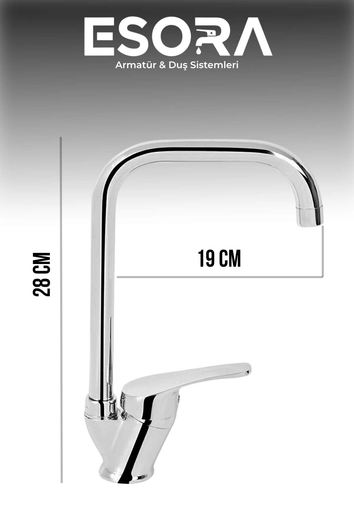 Krom Köşe Borulu Mix Eviye Bataryası