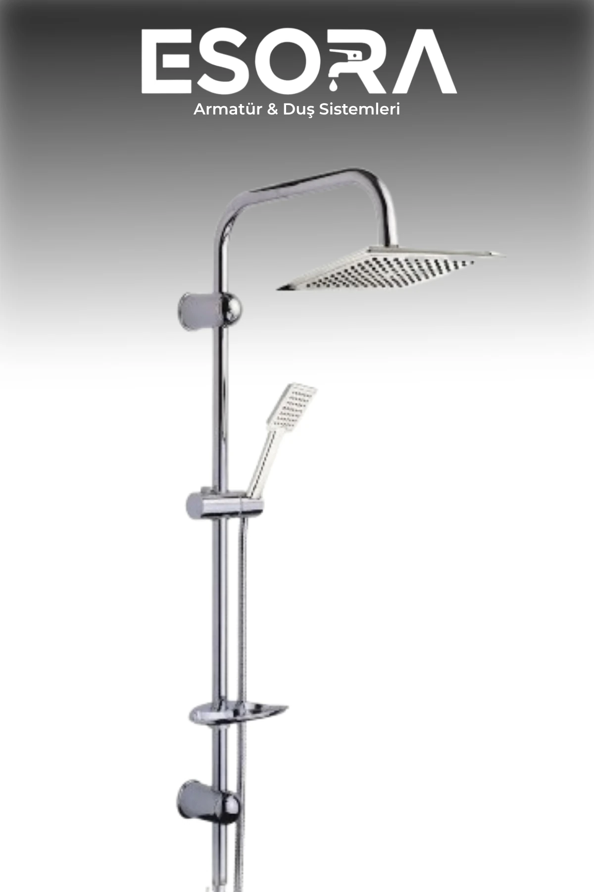 Dubai Duş Seti Çiftli Yağmurlama Robot Duş Seti, Krom Duş Takımı