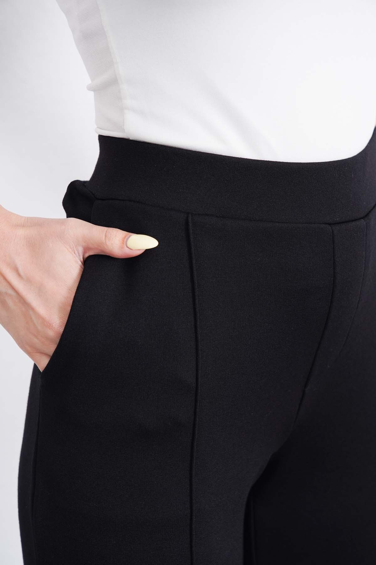 Beli Lastikli Önü Dikişli Pantolon