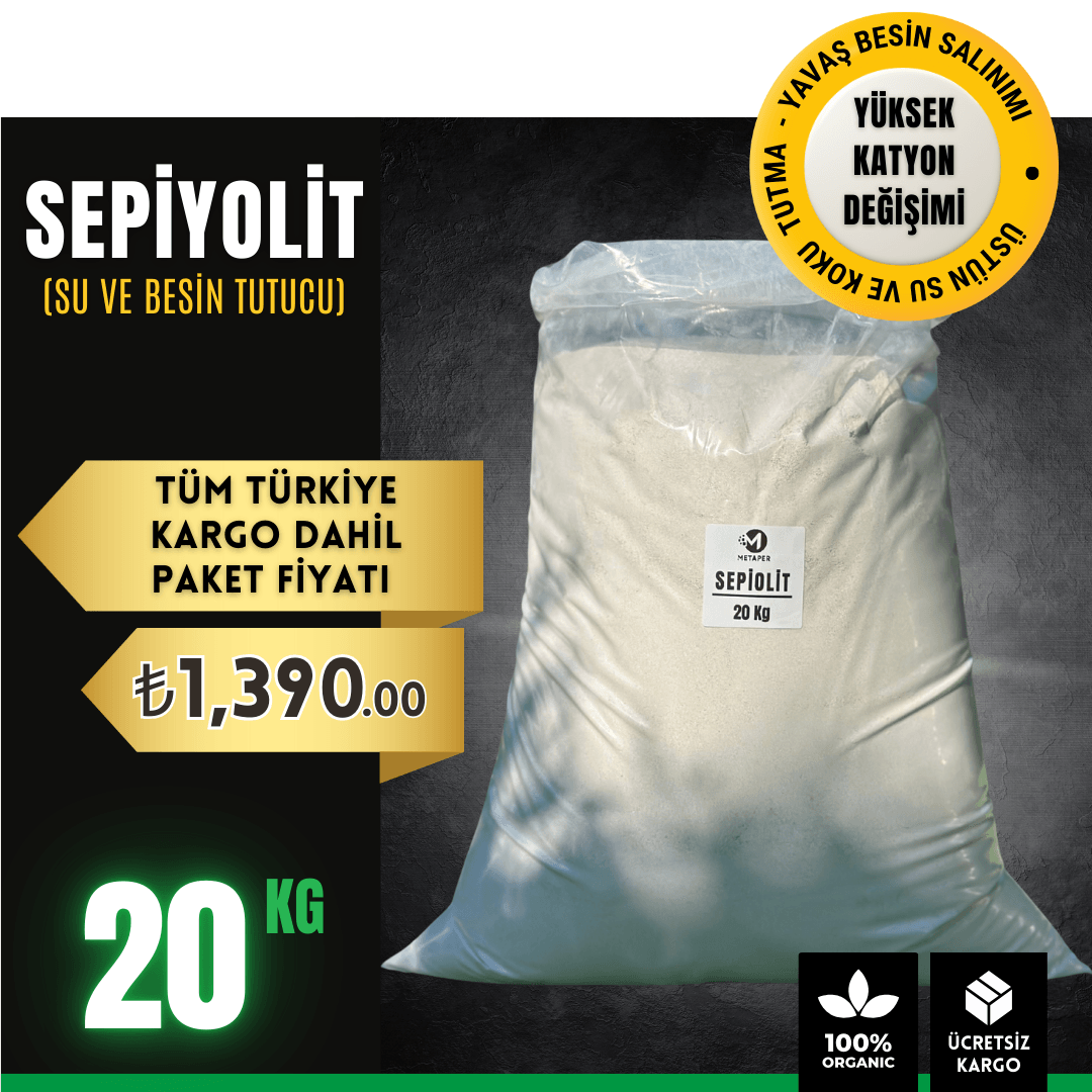 Sepiyolit Toz Kil – Doğal Su Tutucu ve Toprak İyileştirici (20Kg)
