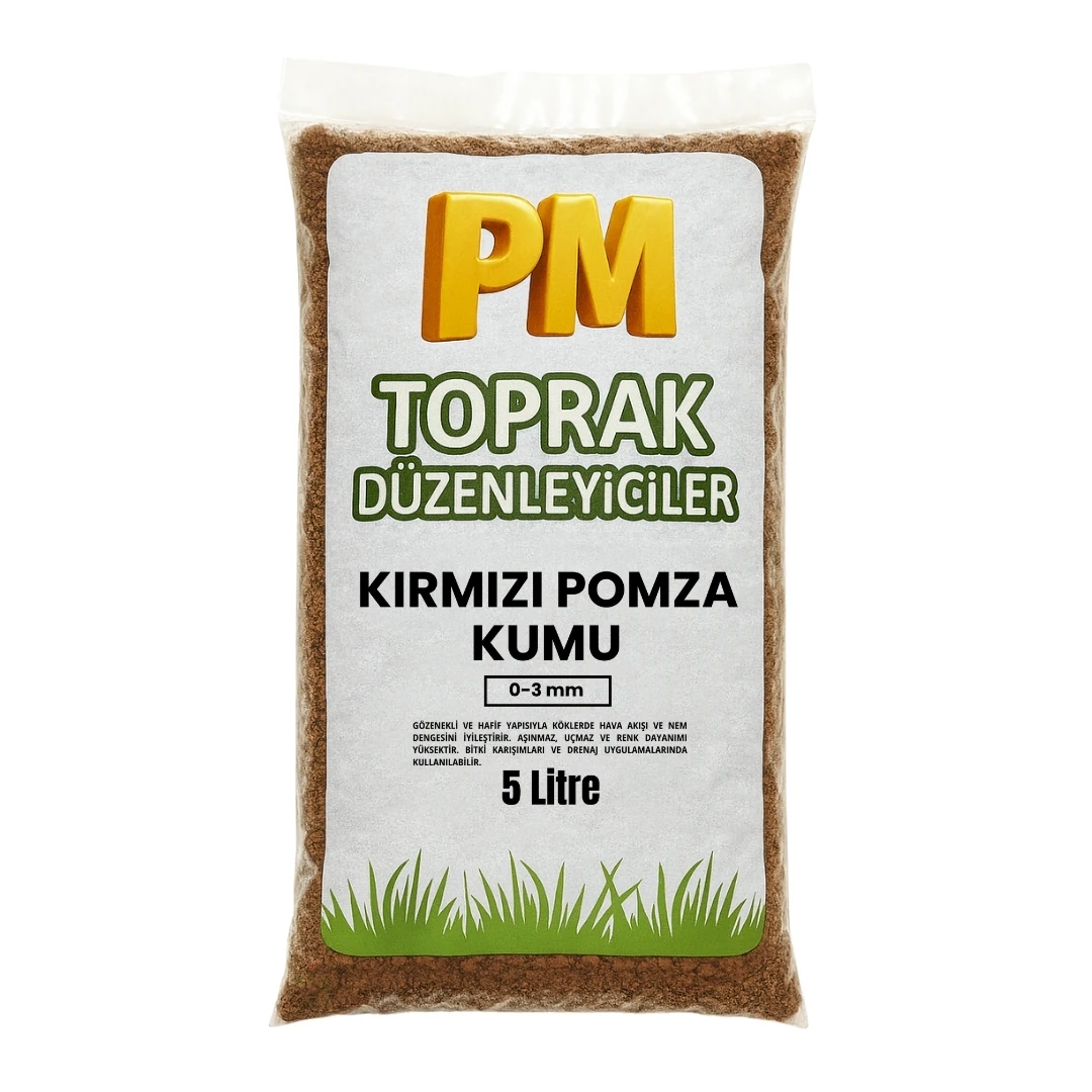 Kırmızı Pomza Kumu (0–3 mm) 5 Litre