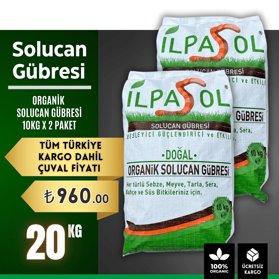 İlpasol® Organik %100 Solucan Gübresi – 20 Kg