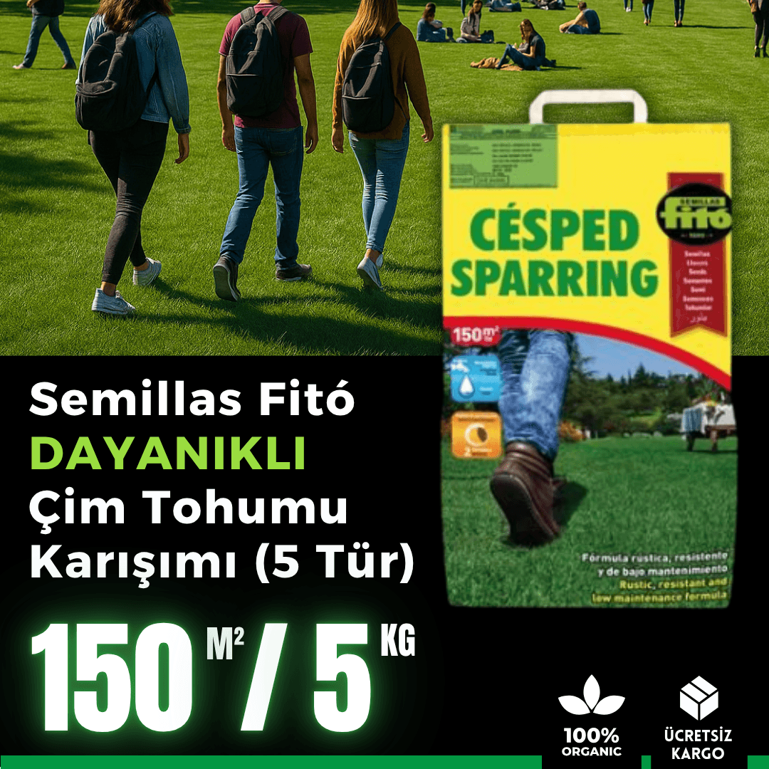 Semillas Fitó Dayanıklı ve Düşük Bakımlı İthal Çim Tohumu (5 Tür) – 150 m²