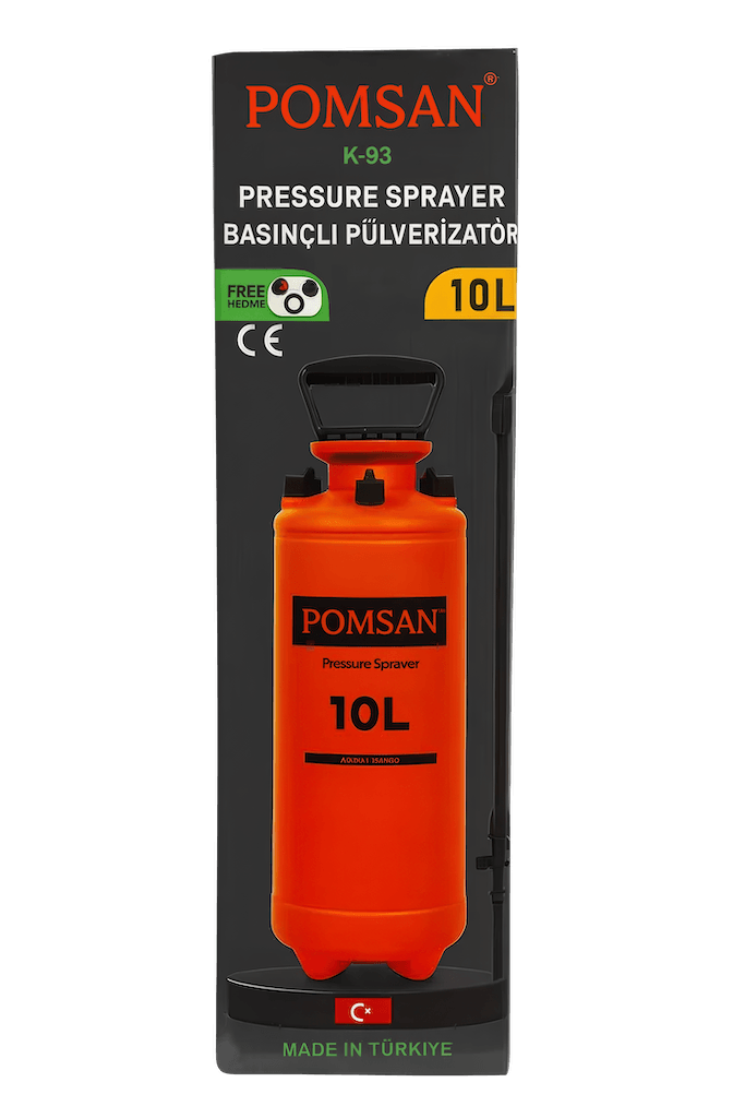 Pomsan 10 Litre Mekanik Basınçlı Bahçe İlaçlama Pompası – Sera & Bitki Püskürtücü (K-93 Serisi)