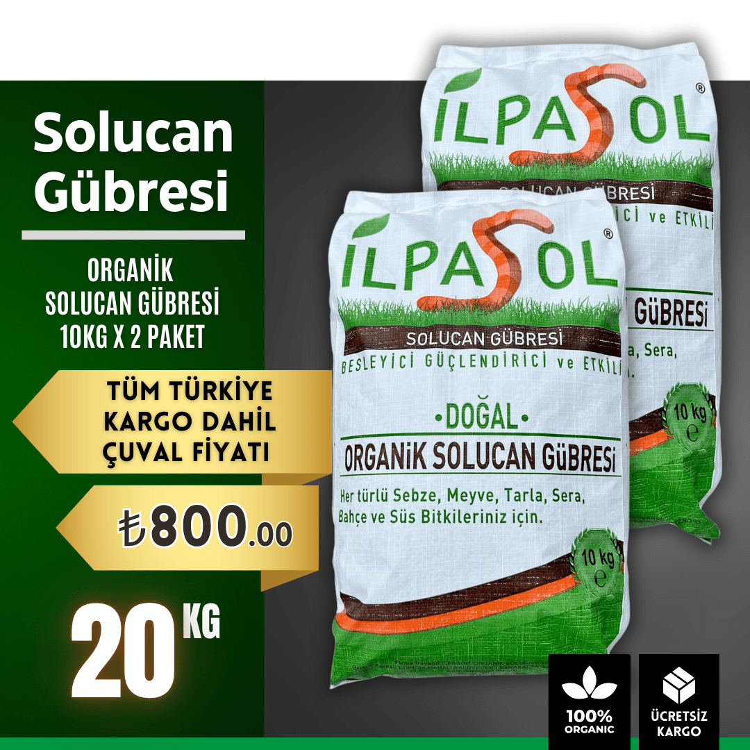 İlpasol® Organik %100 Solucan Gübresi – 20 Kg