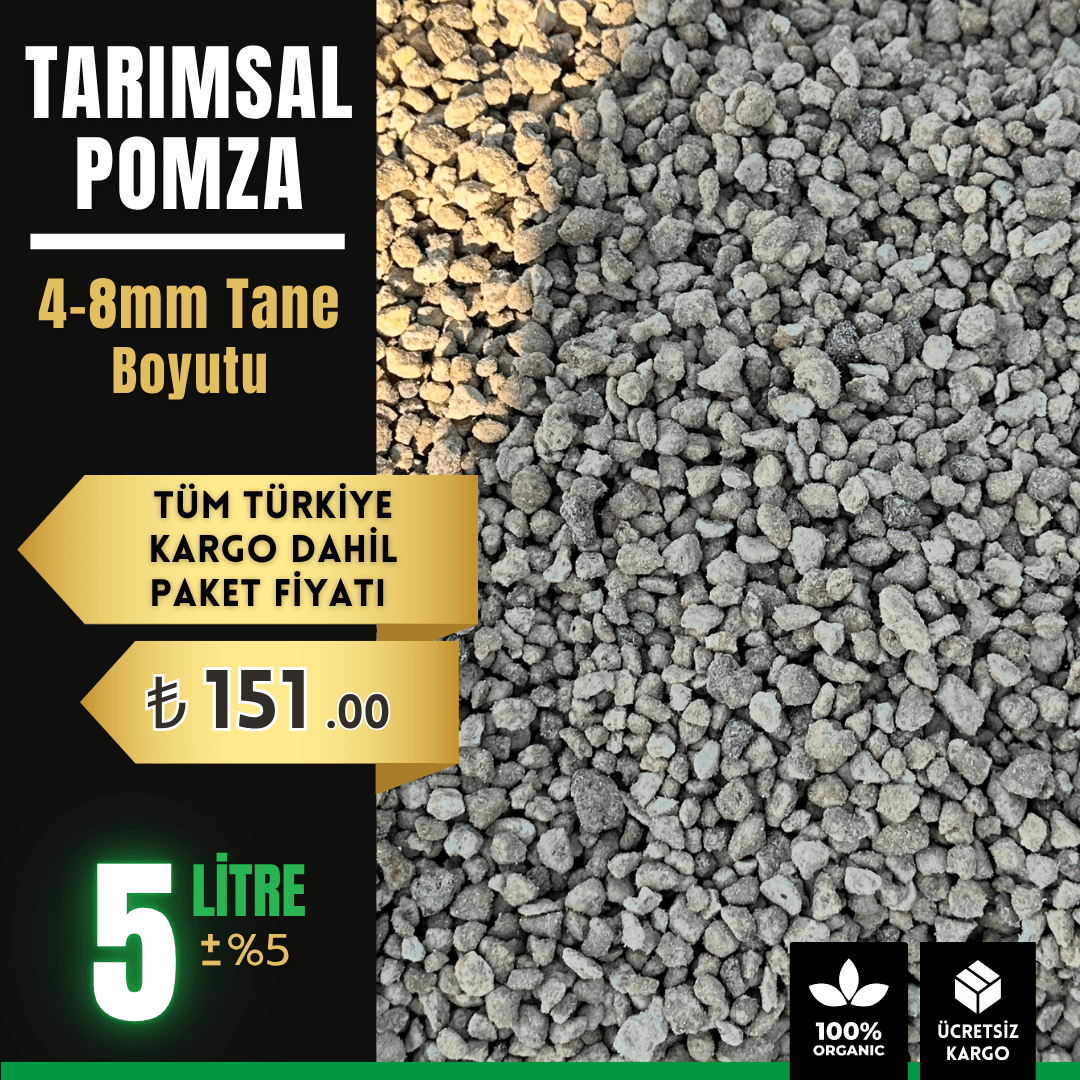 Tarımsal Pomza (Ponza) Taşı - Saksı ve Salon Bitkileri için 5 Litre