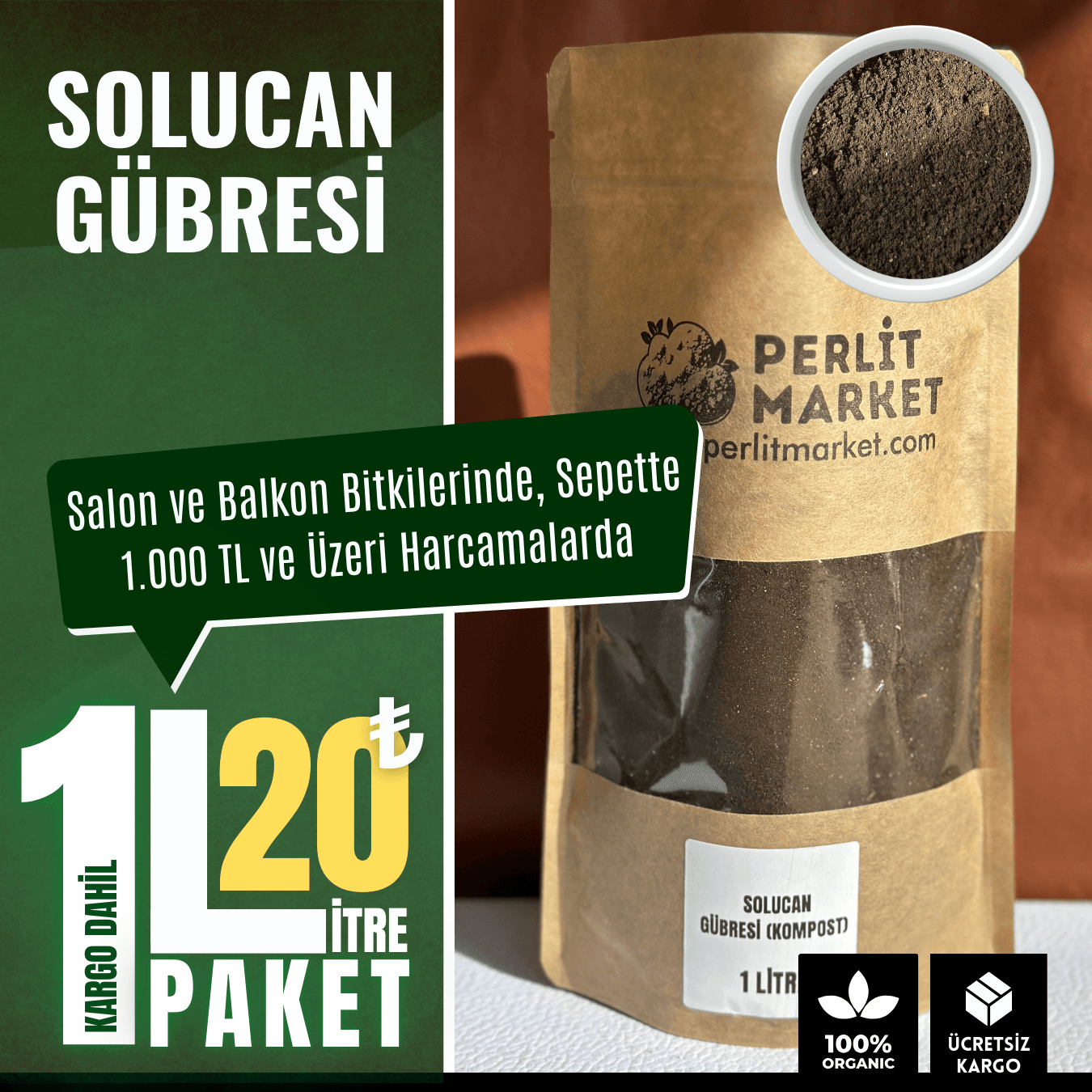 Solucan Gübresi - İnceltilmiş (1 Litre)