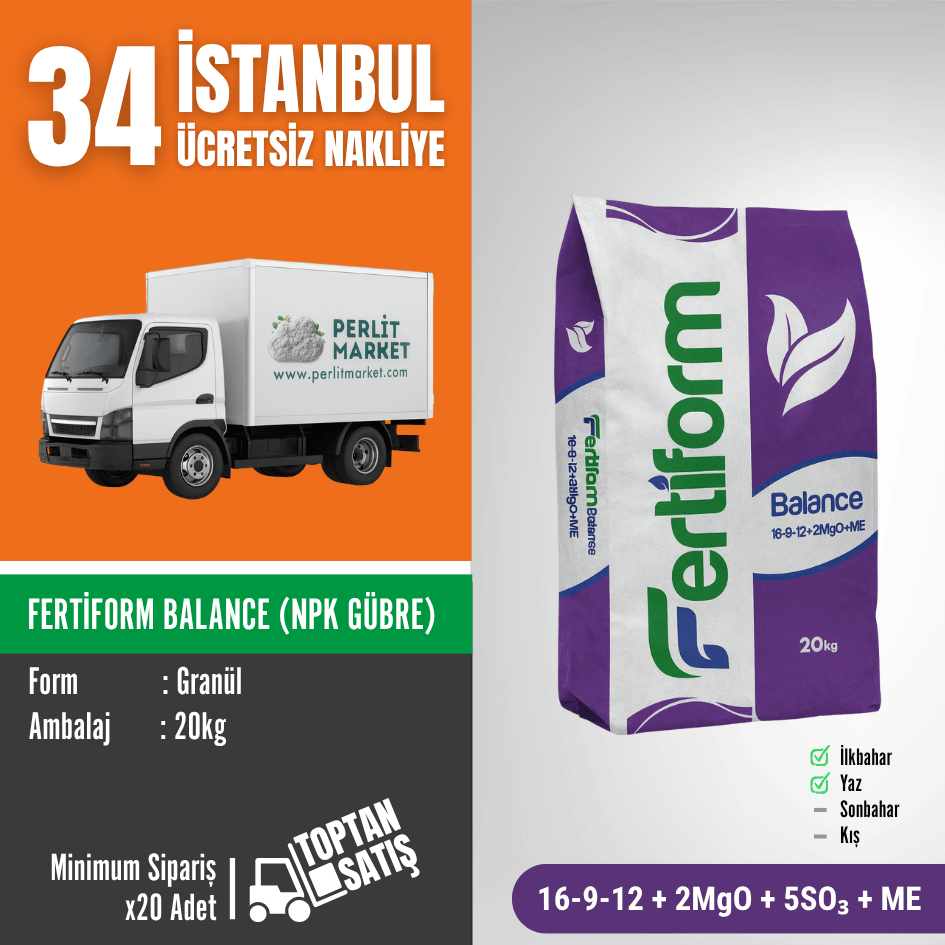 Fertiform Balance 16-9-12 + 2MgO + 5SO₃ + ME | 20 kg – İstanbul Nakliye Dahil