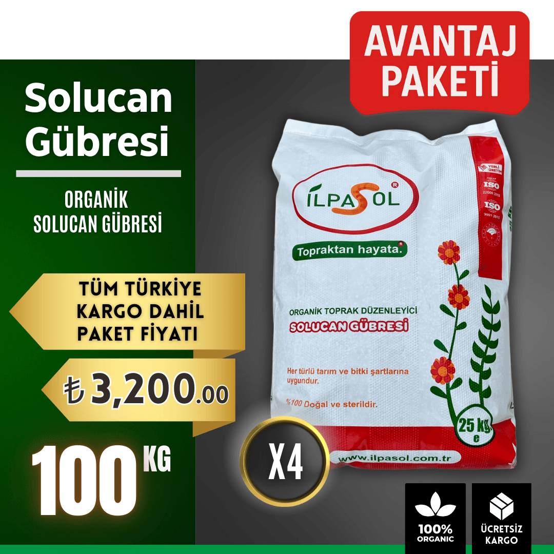 İlpasol Organik Solucan Gübresi Avantaj Paketi – 100 Kg
