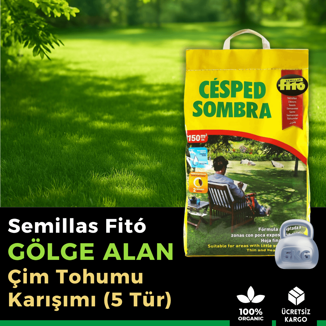 Semillas Fitó Gölge Alanlar İçin İthal Çim Tohumu Karışımı (5 Tür) – 150 m²