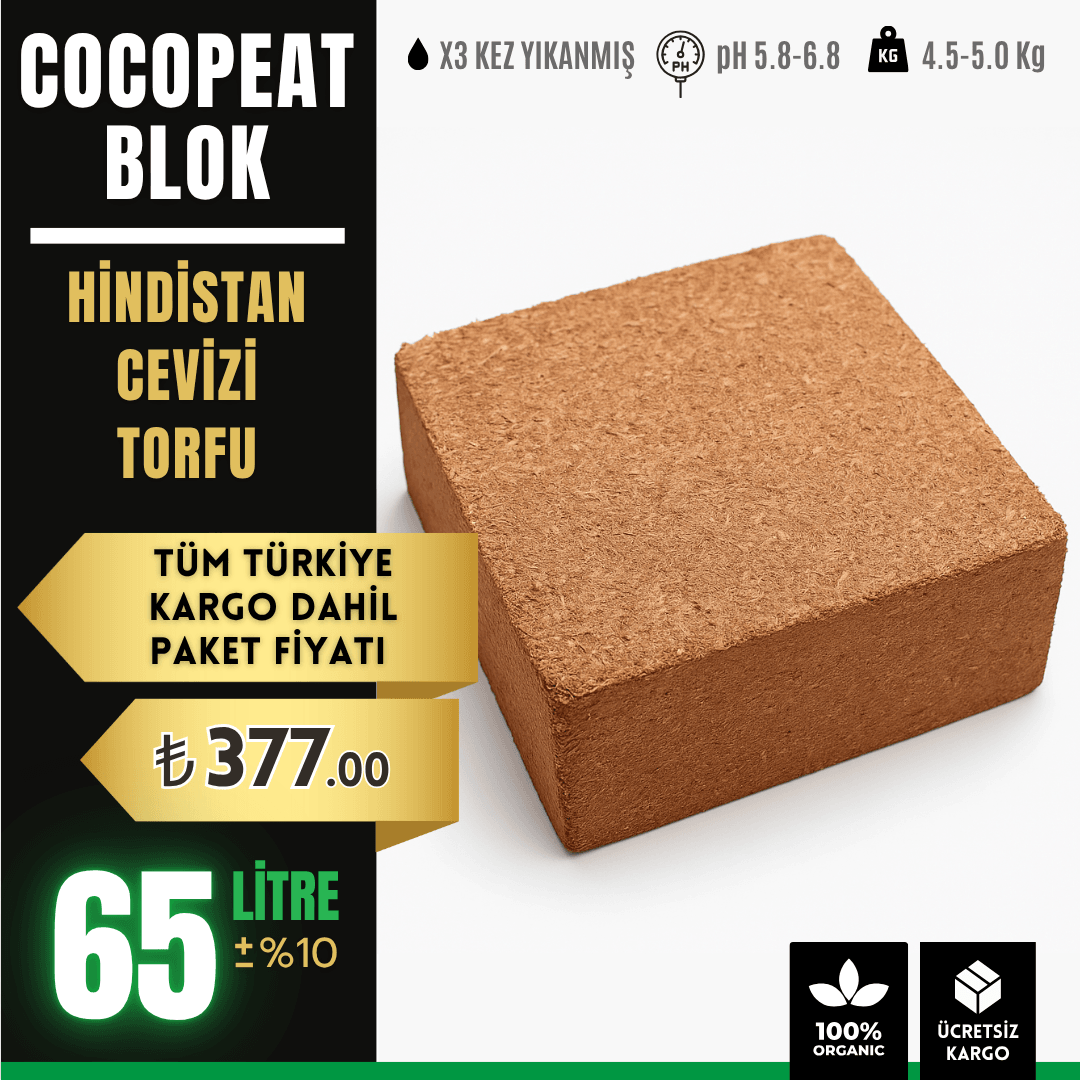 Sıkıştırılmış Cocopeat (Kokopit) Hindistan Cevizi Torfu Blok 5Kg