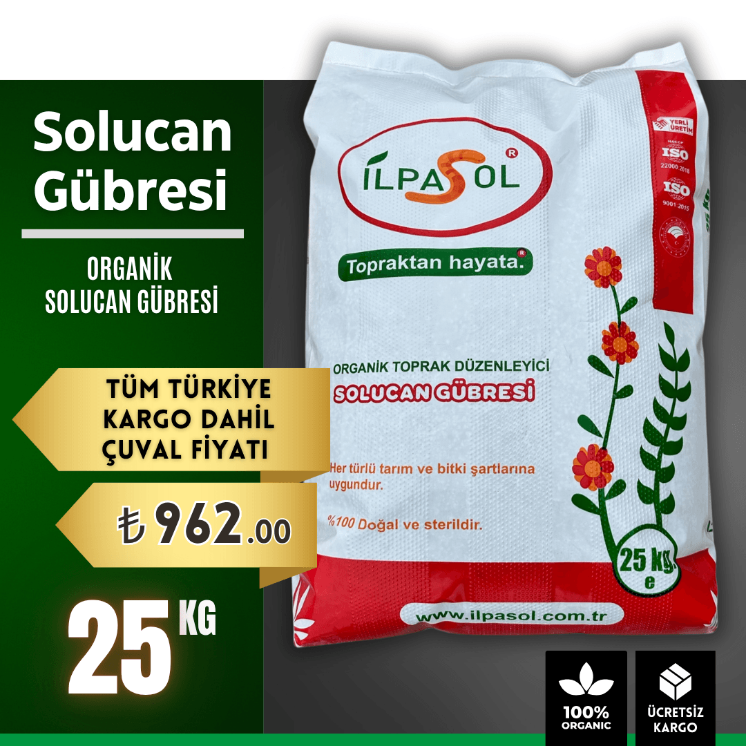 İlpasol® Organik %100 Solucan Gübresi – 25 Kg