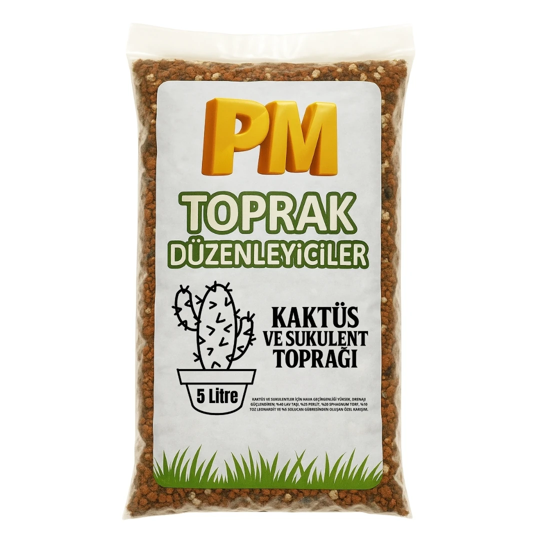 Kaktüs ve Sukulent Saksı Toprağı Karışımı 5 Litre