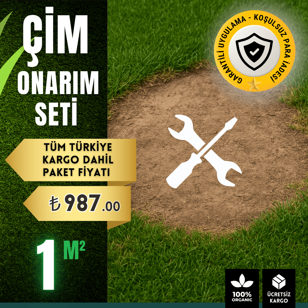 Çim Onarım Seti 1 m² (Garantili) | Profesyonel Çim Yenileme Kiti