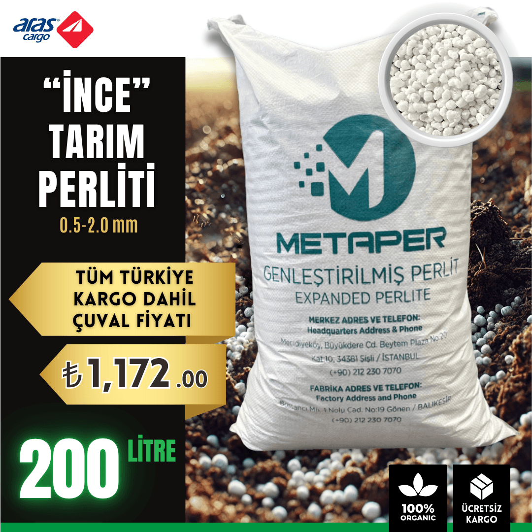 200 Litre İnce Tarım Perliti 0.5-2.0 mm Tane Boyutu