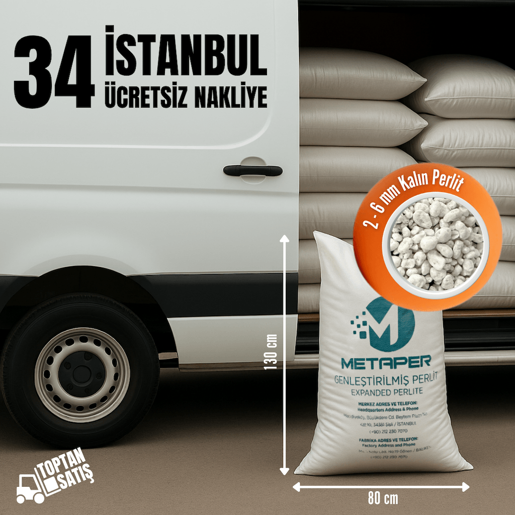 Tarım Perliti 2–6 mm (Kalın) | 200 Litre Çuval – İstanbul Nakliye Dahil