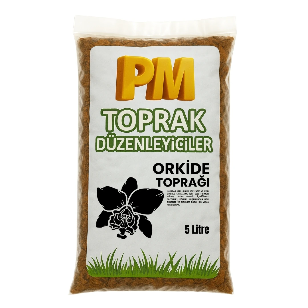 Orkide Toprağı 5 Litre – Coco Chips, Sphagnum Yosunu ve Kömür İçerikli Özel Karışım