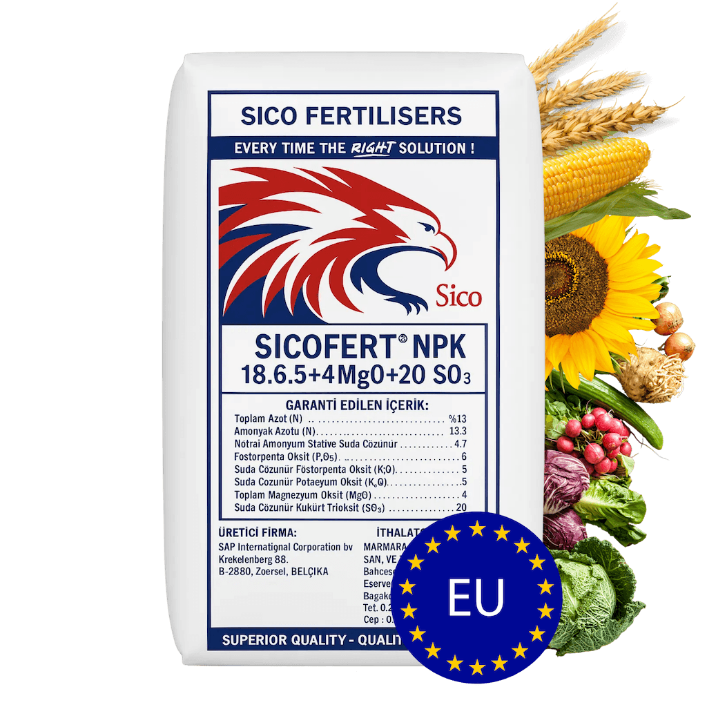 Sicofert NPK 18.6.5 + 4MgO + 20SO₃ – Yüksek Verimli Granül Komplex Gübre (25 KG)