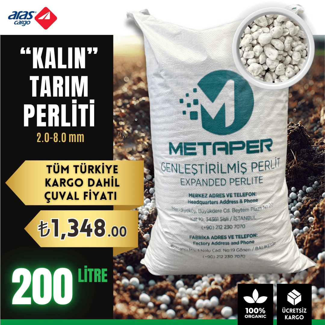 200 Litre Kalın Tarım Perliti 2.0-8.0 mm Tane Boyutu