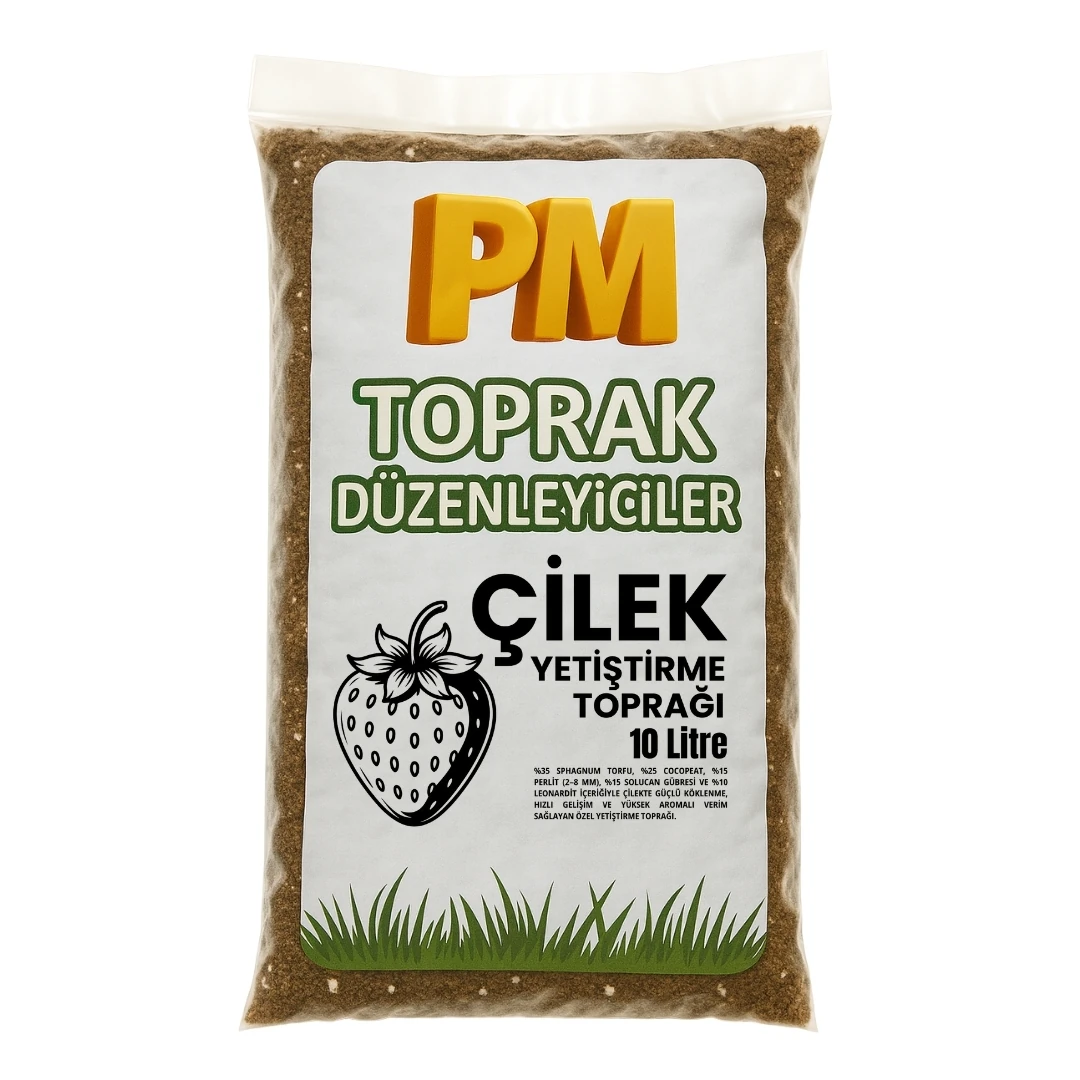 Çilek Yetiştirme Toprağı 10 Litre – Saksı ve Bahçeye Uygun Organik Karışım