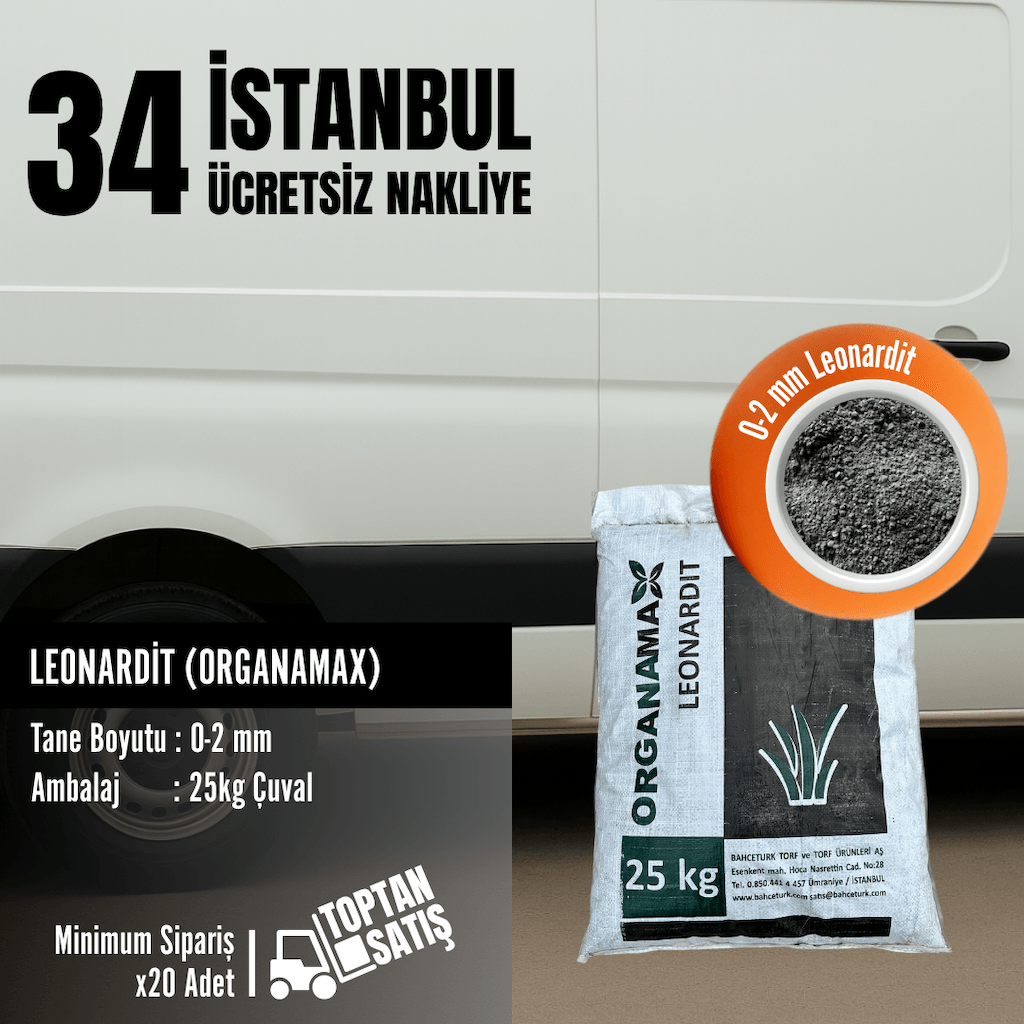 Organamax Leonardit 0–2 mm | 25 kg – İstanbul Nakliye Dahil