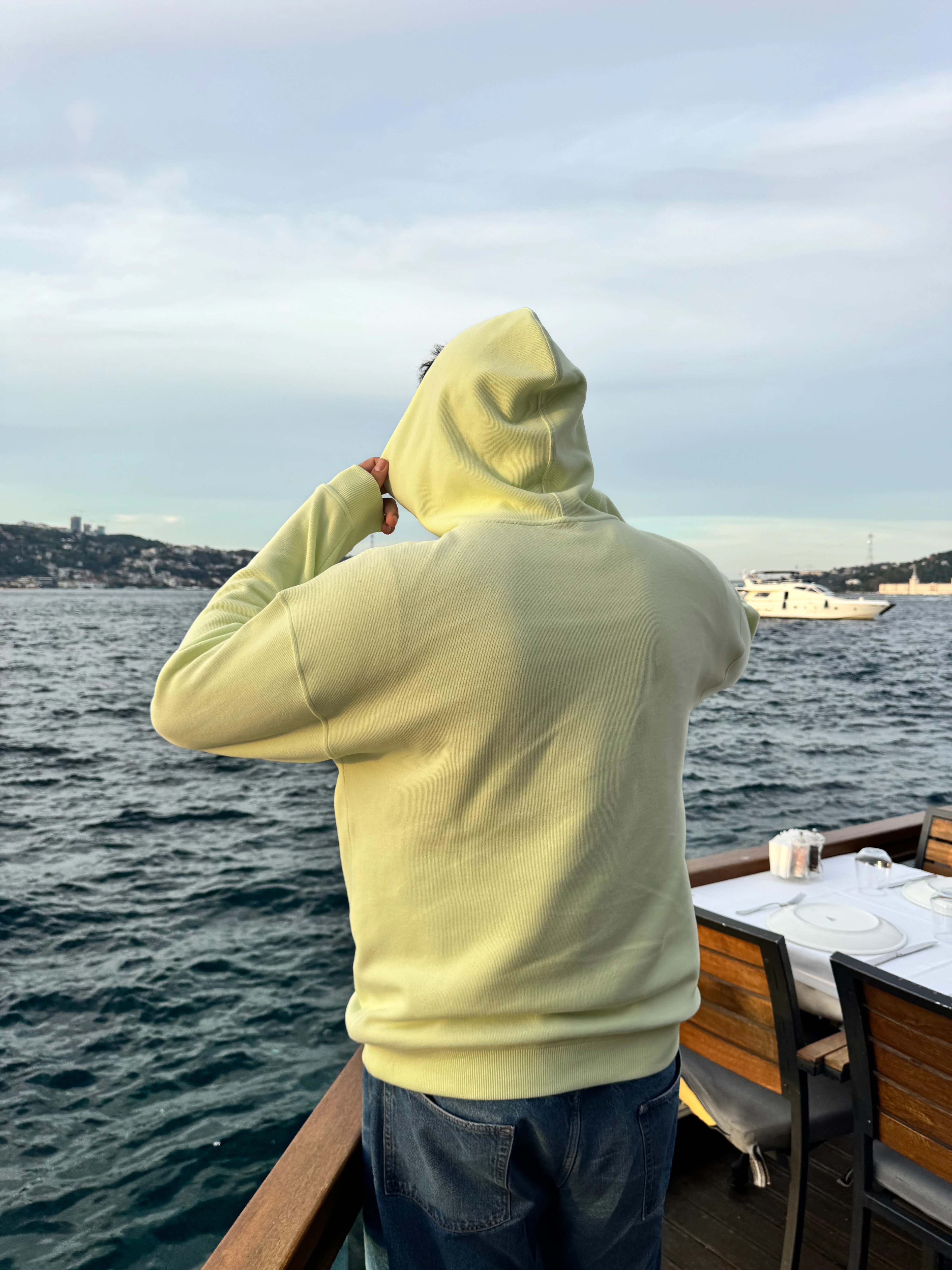 New York Heykeli - Misket Yeşili Hoodie