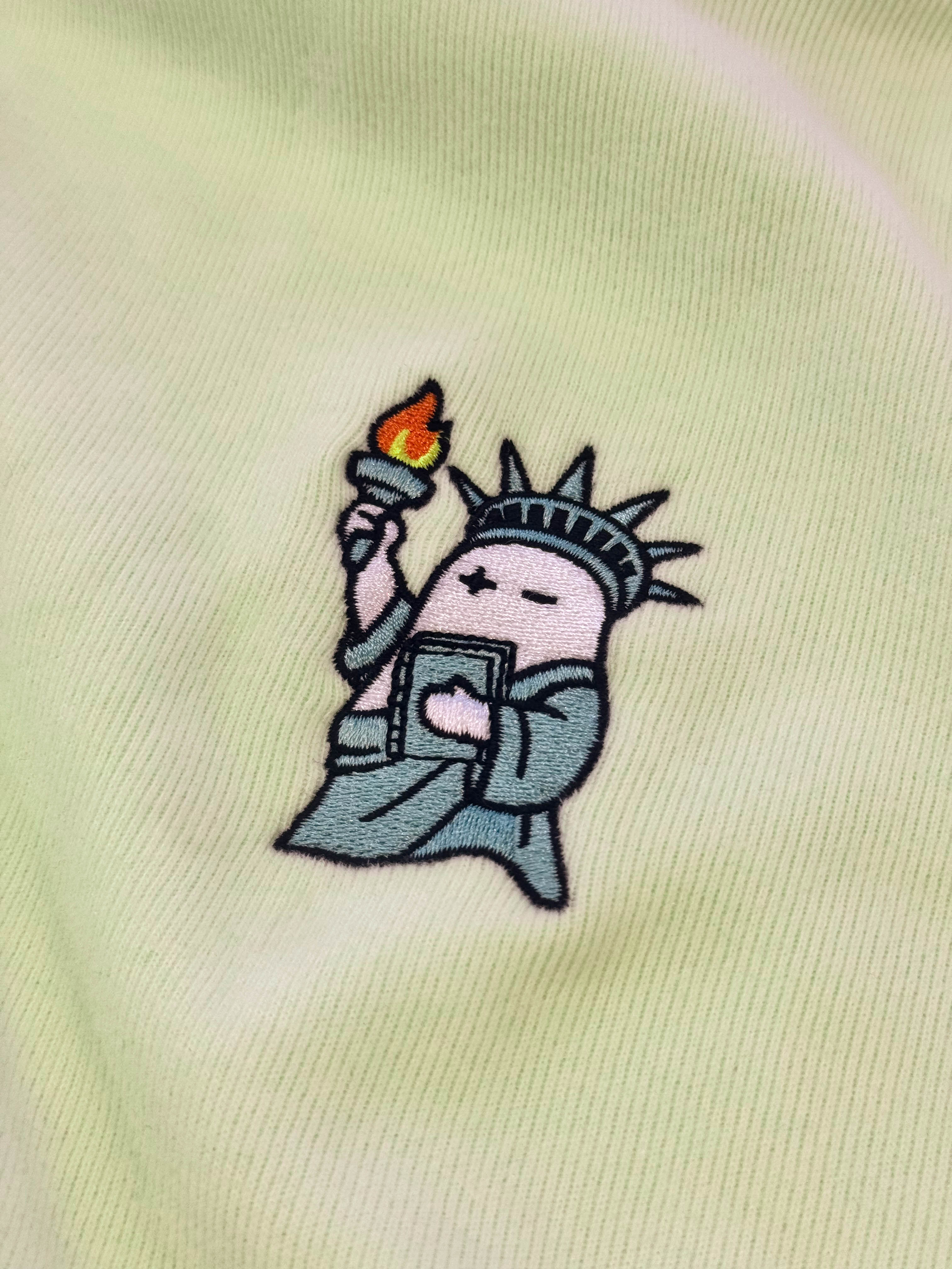 New York Heykeli - Misket Yeşili Hoodie