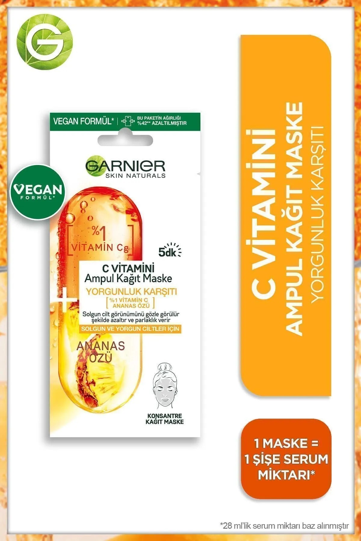 GARNİER C VİTAMİNİ AMPUL KAĞIT MASKE