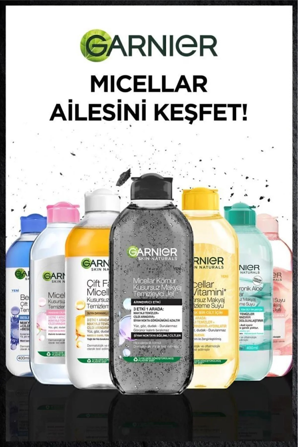 GARNIER MİCELLAR KÖMÜR MAKYAJ TEMİZLEME JELİ