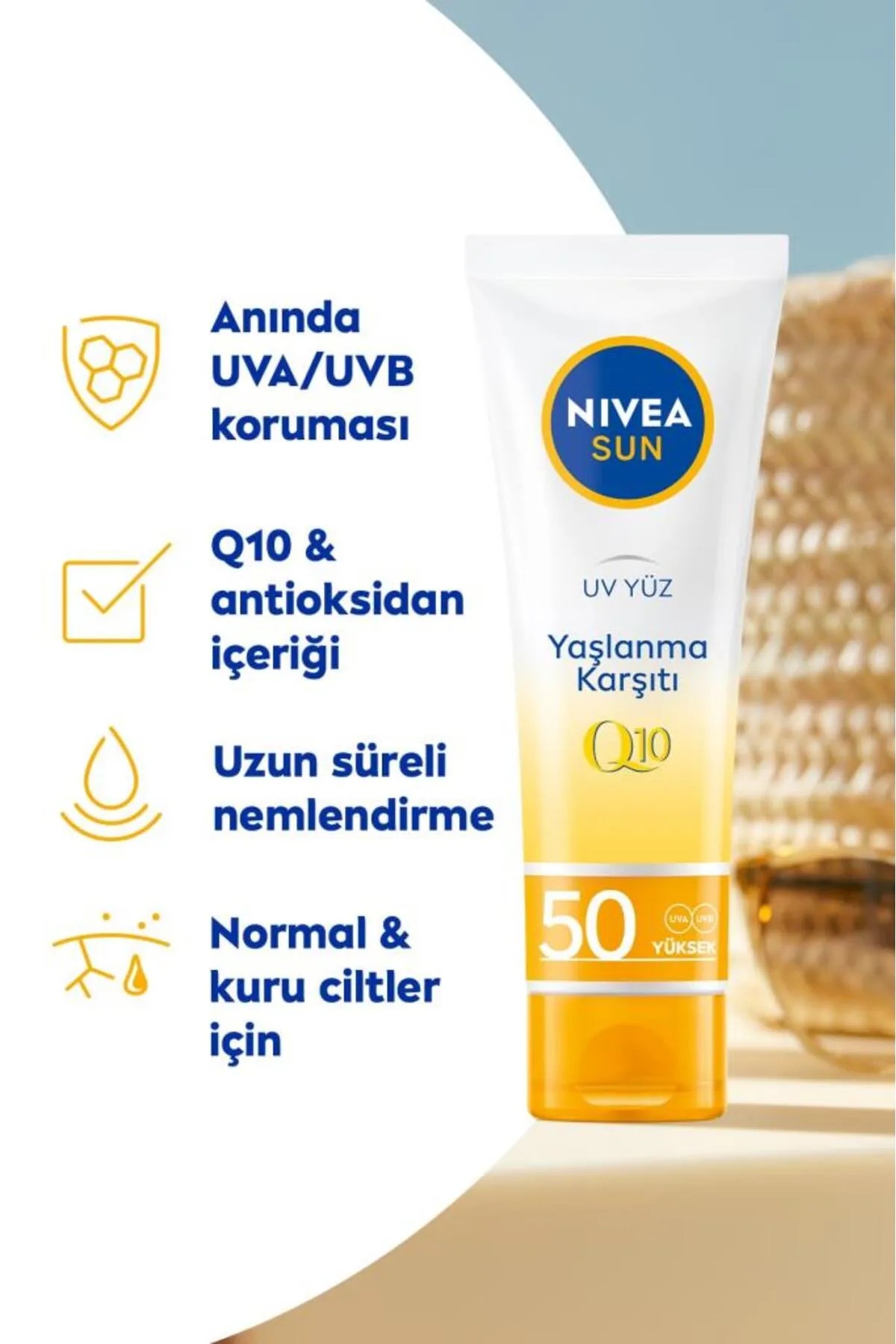 NIVEA YAŞLANMA KARŞITI Q10 GÜNEŞ KREMİ