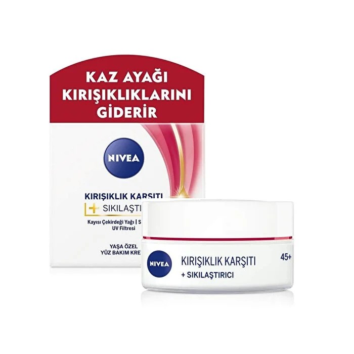 NIVEA KIRIŞIKLIK KARŞITI + SIKILAŞTIRICI YÜZ KREMİ 45+
