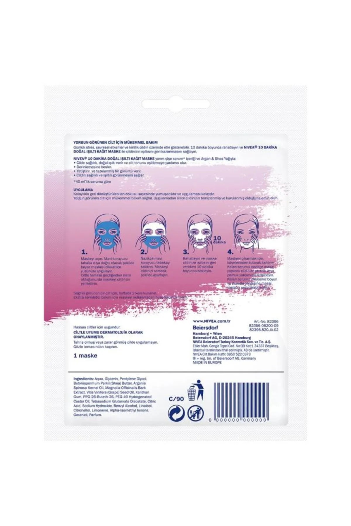 NIVEA DOĞAL IŞILTI KAĞIT MASKE