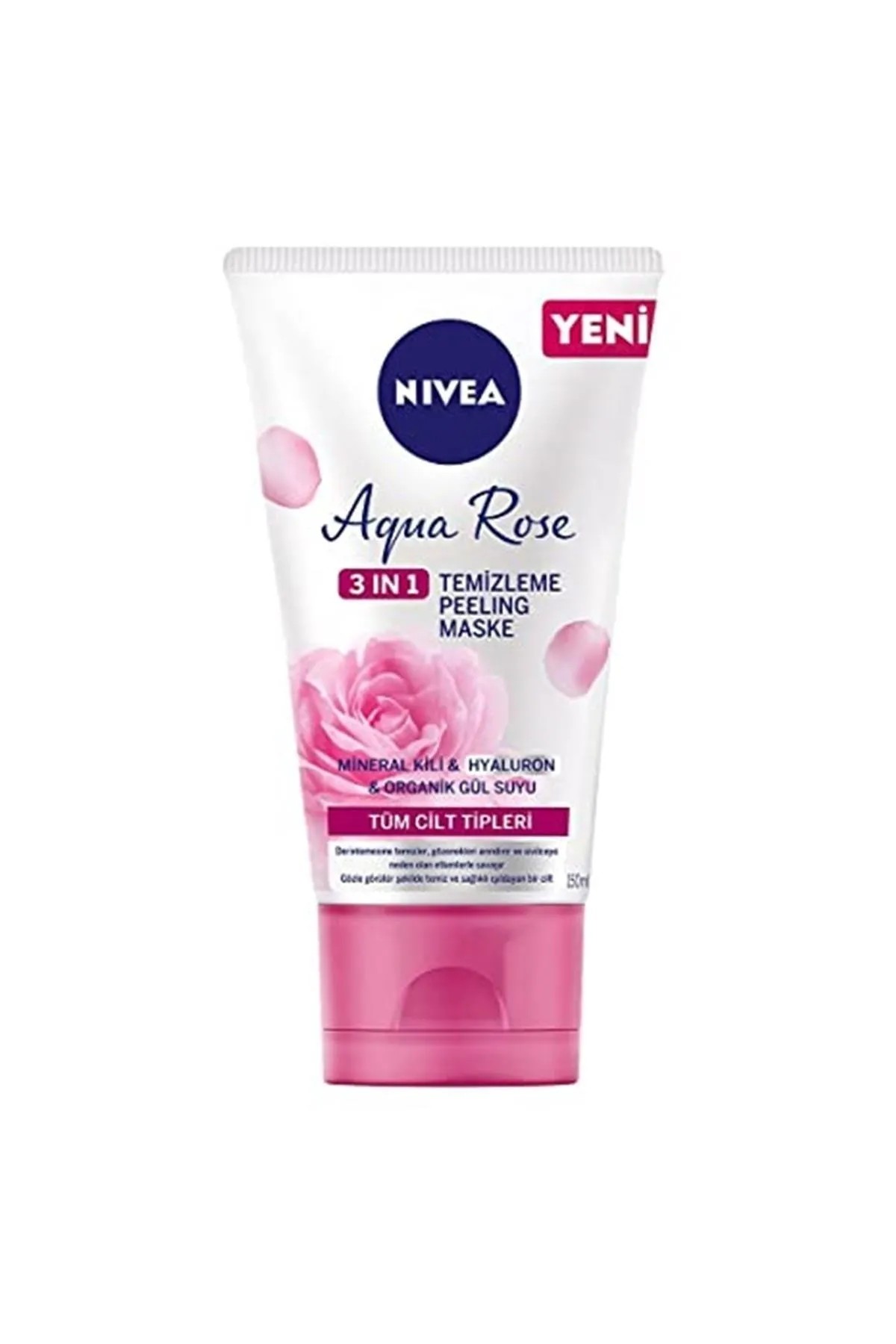 NIVEA AQUA ROSE 3 IN 1 TEMİZLEME PEELİNG MASKE
