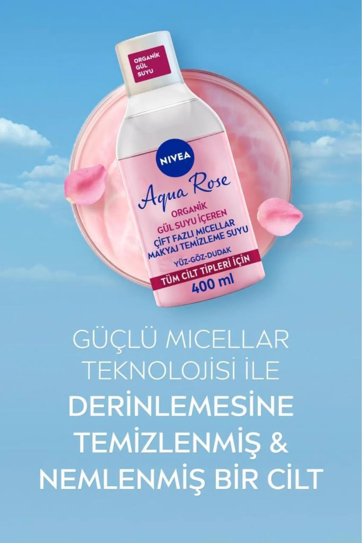 NIVEA AQUA ROSE ÇİFT FAZLI MICLLAR MAKYAJ TEMİZLEME SUYU