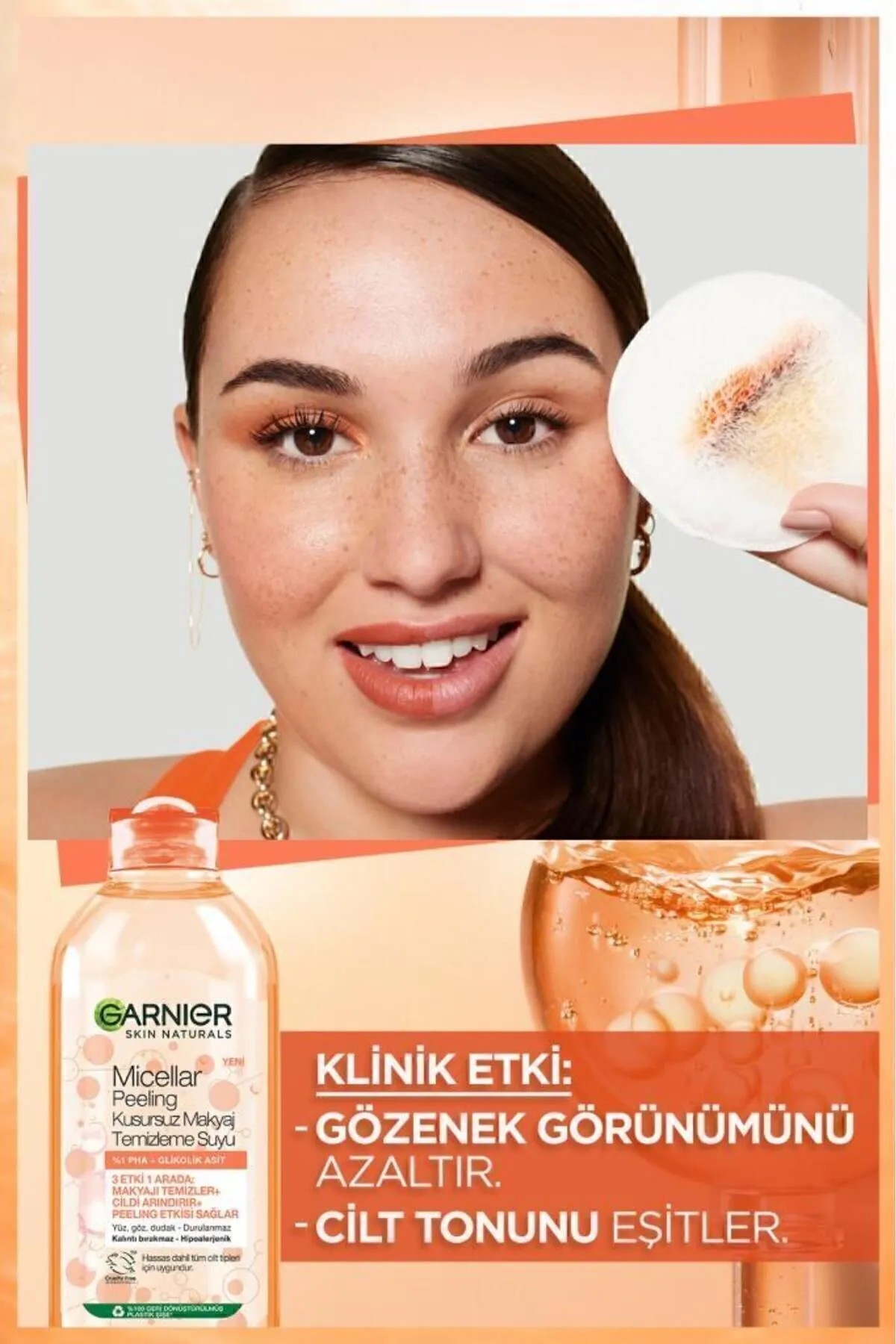 GARNIER MİCELLAR PEELİNG KUSURSUZ MAKYAJ TEMİZLEME SUYU