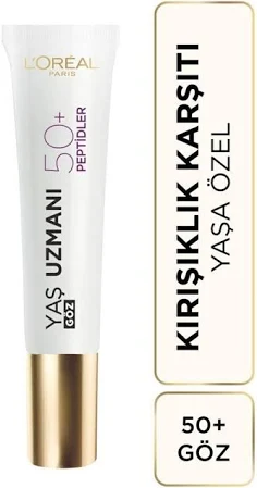 LOREAL PARİS YAŞ UZMANI KIRIŞIKLIK KARŞITI YENİLEYİCİ KREM GÖZ 50+