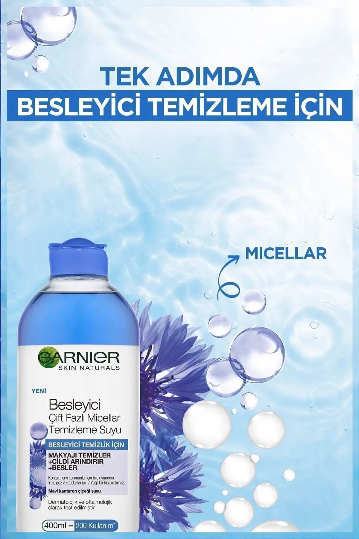 GARNIER BESLEYCİ ÇİFT FAZLI MİCELLAR TEMİZLEME SUYU
