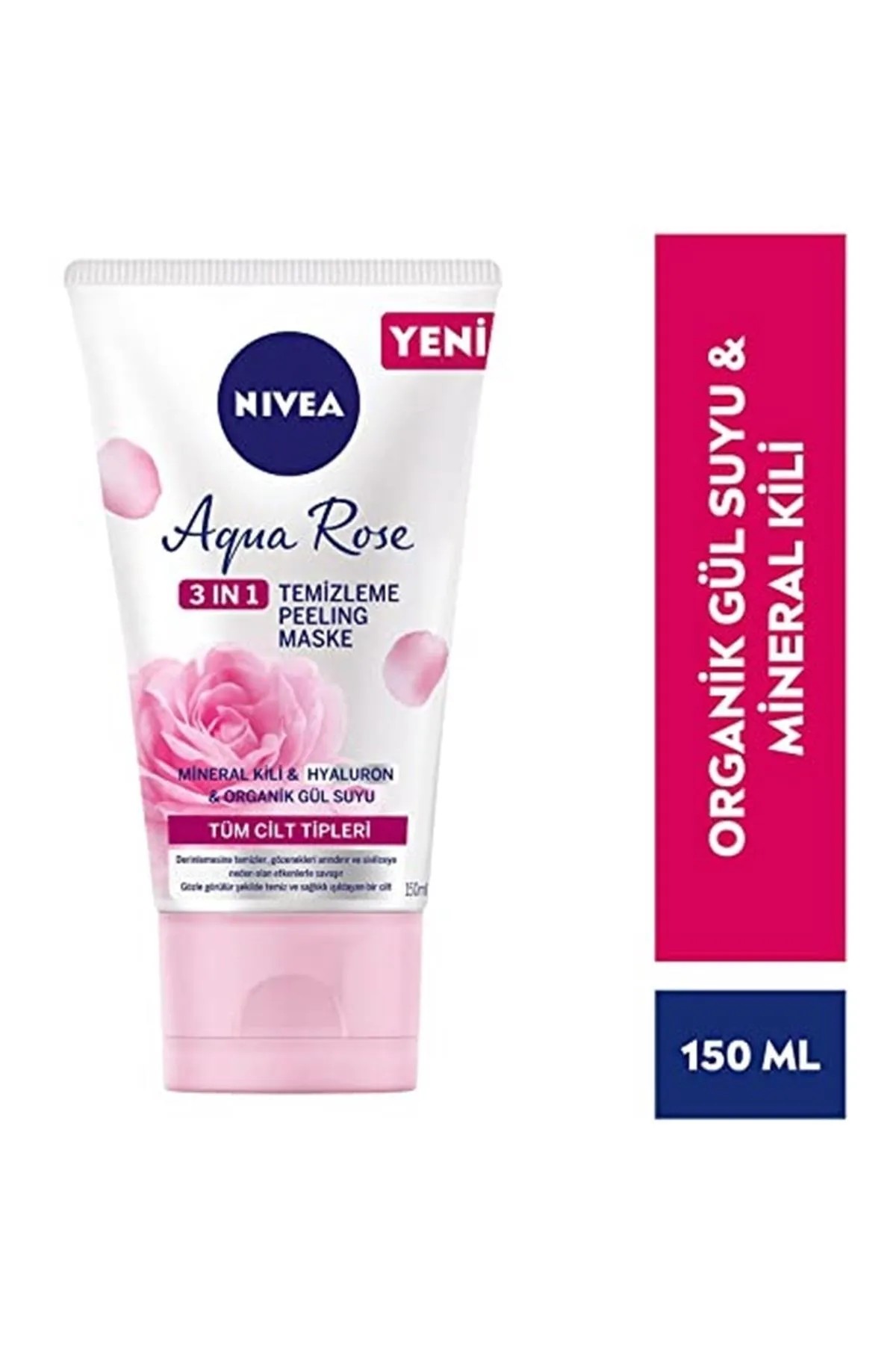 NIVEA AQUA ROSE 3 IN 1 TEMİZLEME PEELİNG MASKE