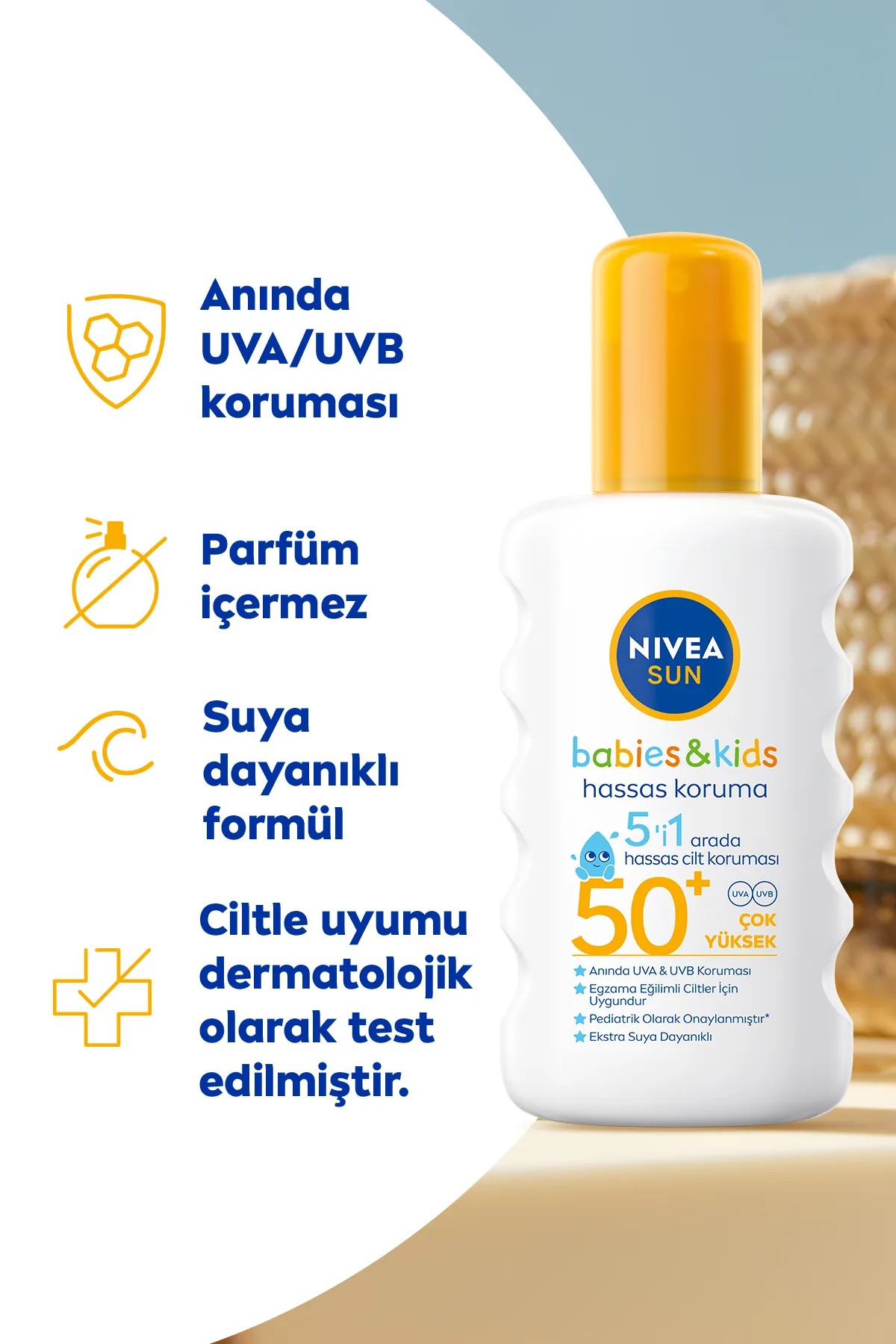 nivea babies kids hassas koruma 5 i 1 arada 50+ güneş kremi