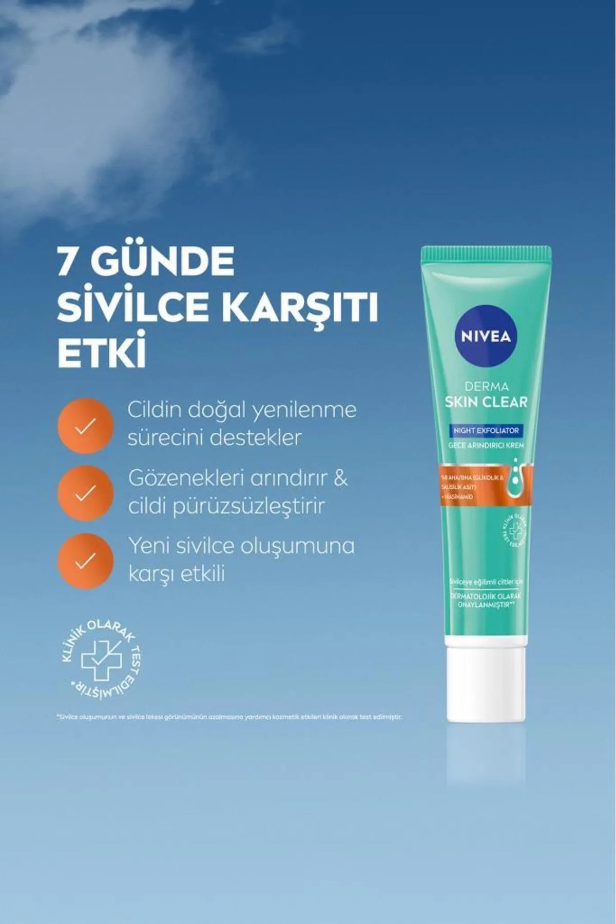 NIVEA DERMA SKIN CLEAR GECE ARINDIRICI KREM